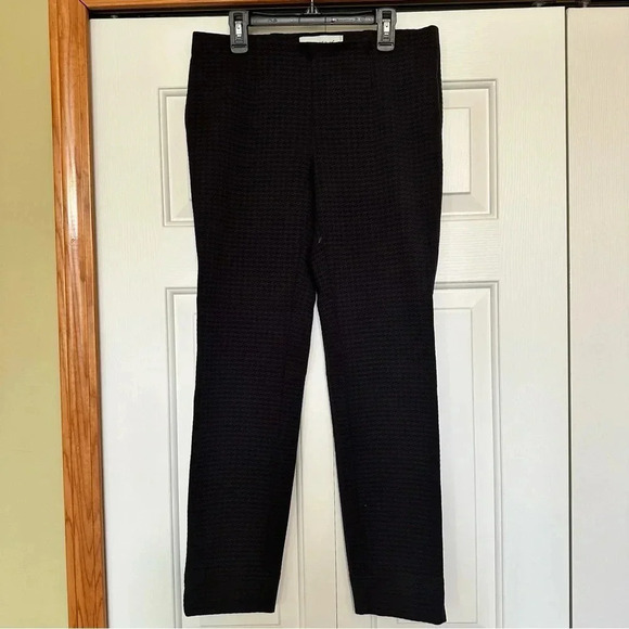 Via Masini 80 Pull On Herringbone Print Straight Leg Pants Size 44 - Picture 1 of 7